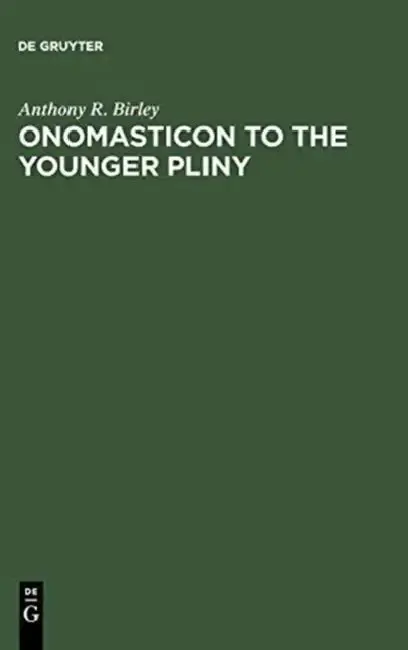 Cover of Onomasticon to the Young Pliny