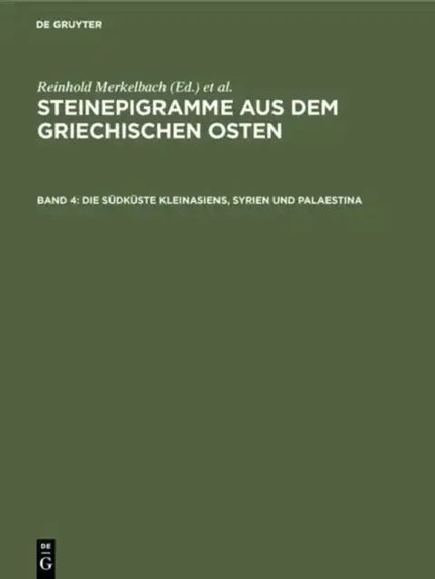 Cover of Die Südküste Kleinasiens, Syrien und Palaestina