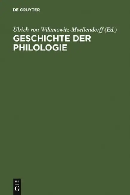Cover of Geschichte Der Philologie