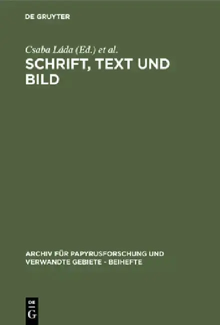 Cover of Schrift, Text und Bild