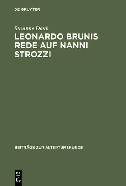 Cover of Leonardo Brunis Rede auf Nanni Strozzi