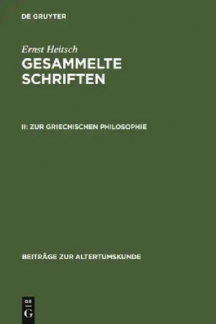 Cover of Zur Griechischen Philosophie