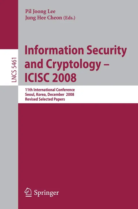 Cover of Information Security and Cryptoloy - ICISC 2008