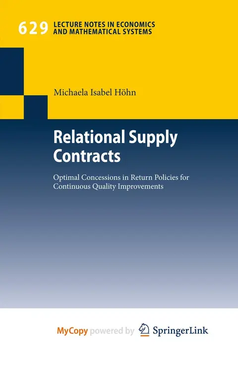 Cover of Relational Supply Contracts