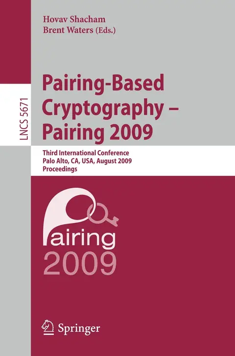 Cover of Pairing-Based Cryptography - Pairing 2009