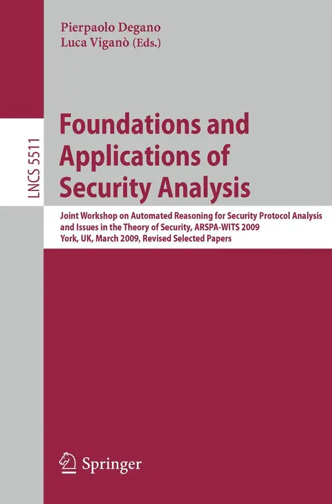 Cover of Foundations and Applications of Security Analysis