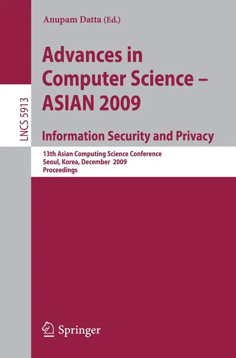 Cover of Advances in Computer Science, Information Security and Privacy
