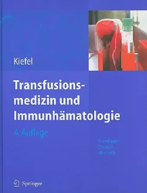 Cover of Transfusionsmedizin Und Immunhämatologie