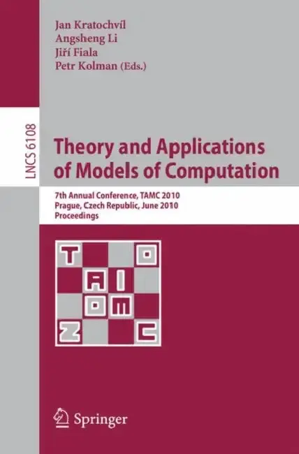 Cover of Theory and Applications of Models of Computation