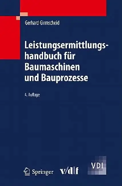 Cover of Leistungsermittlungshandbuch Für Baumaschinen Und Bauprozesse