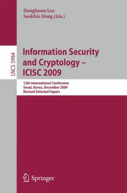 Cover of Information Security and Cryptology - Icisc 2009