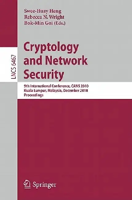 Cover of Cryptology and Network Security