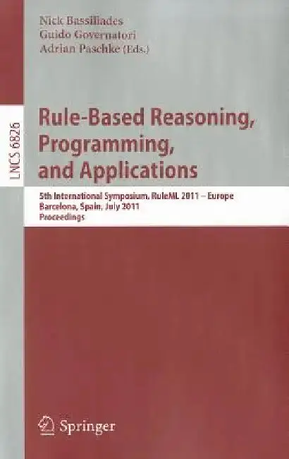 Cover of Rule-Based Reasoning, Programming, and Applications
