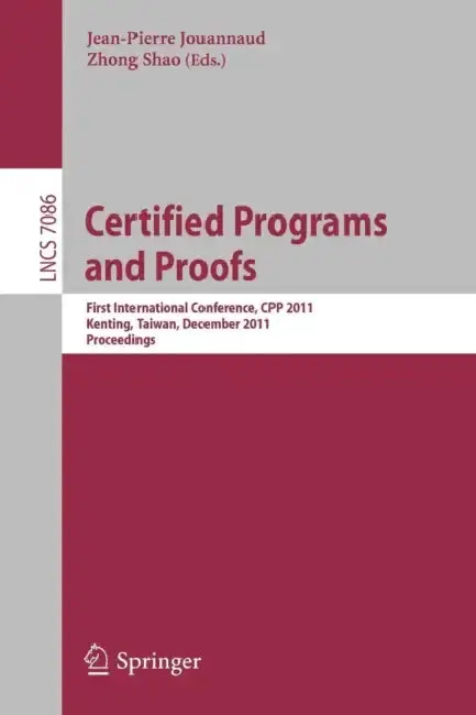 Cover of Certified Programs and Proofs