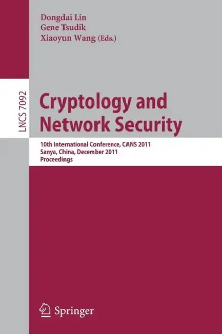 Cover of Cryptology and Network Security