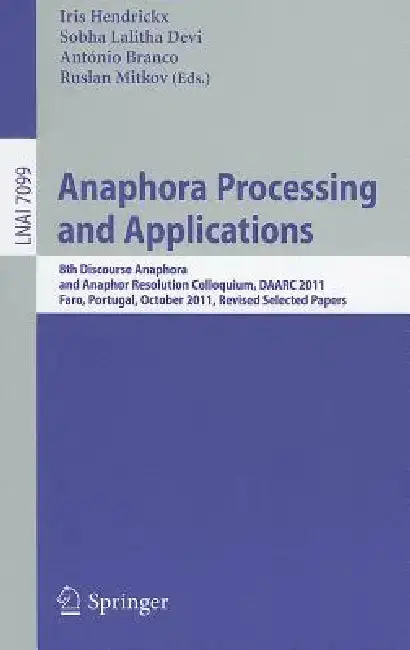 Cover of Anaphora Processing and Applications