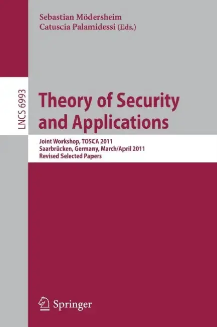 Cover of Theory of Security and Applications