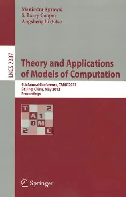 Cover of Theory and Applications of Models of Computation