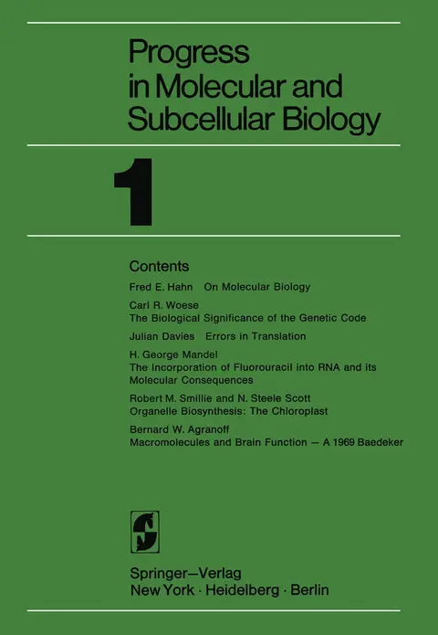 Cover of Progress in Molecular and Subcellular Biology