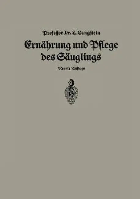 Cover of Ernährung Und Pflege Des Säglings