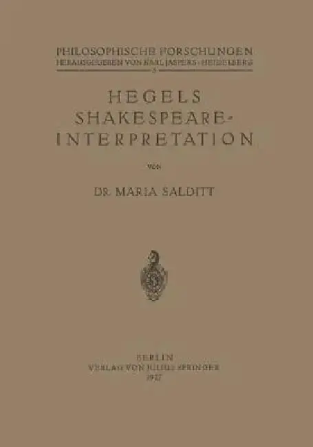 Cover of Hegels Shakespeare- Interpretation