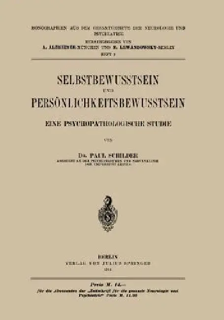 Cover of Selbstbewusstsein Und Persönlichkeitsbewusstsein