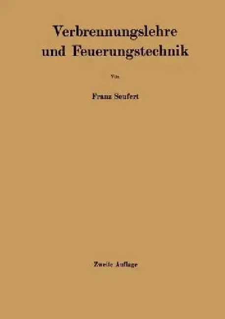 Cover of Verbrennungslehre Und Feuerungstechnik