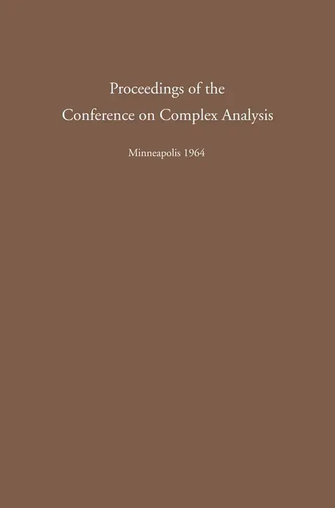 Cover of Proceedings of the Conference on Complex Analysis
