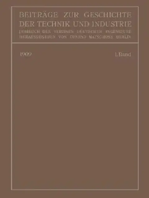Cover of Beiträge Zur Geschichte Der Technik Und Industrie
