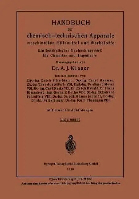 Cover of Handbuch Der Chemisch-Technischen Apparate Maschinellen Hilfsmittel Und Werkstoffe
