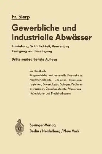Cover of Die Gewerblichen Und Industriellen Abwässer