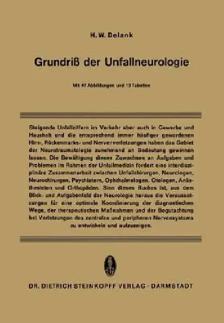 Cover of Grundriß Der Unfallneurologie