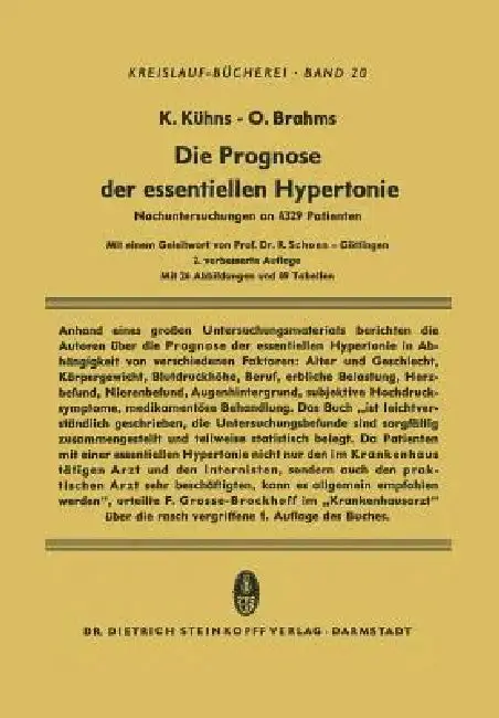 Cover of Die Prognose Der Essentiellen Hypertonie