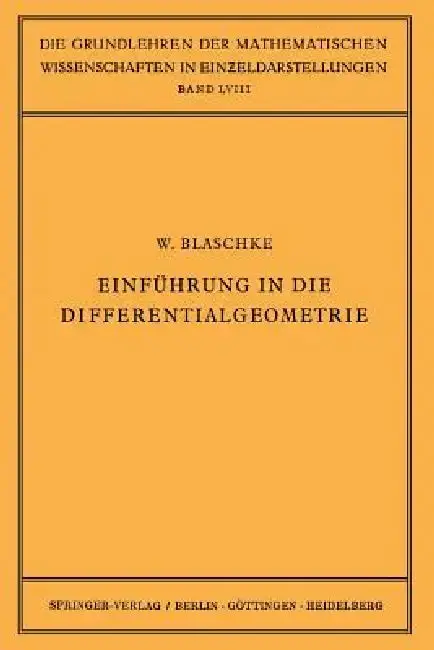 Cover of Einführung in Die Differentialgeometrie