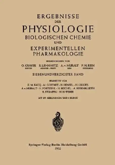 Cover of Ergebnisse Der Physiologie Biologischen Chemie Und Experimentellen Pharmakologie