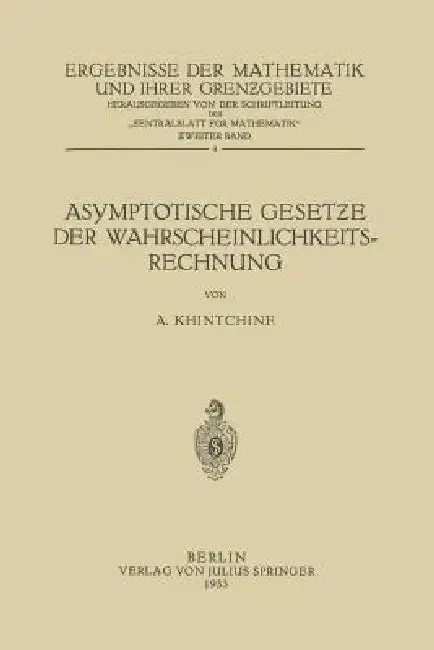 Cover of Asymptotische Gesetƶe Der Wahrscheinlichkeitsrechnung