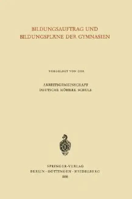 Cover of Bildungsauftrag Und Bildungspläne Der Gymnasien