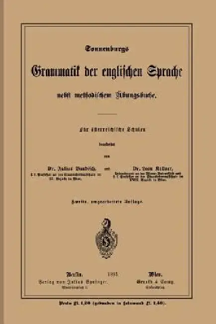 Cover of Grammatik Der Englischen Sprache