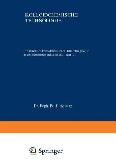 Cover of Kolloidchemische Technologie