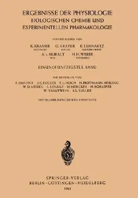 Cover of Ergebnisse Der Physiologie Biologischen Chemie Und Experimentellen Pharmakologie
