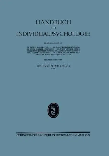 Cover of Handbuch Der Individualpsychologie