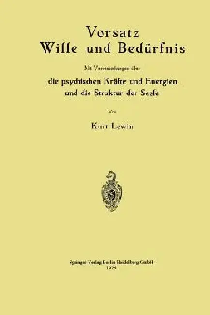 Cover of Vorsatz Wille Und Bedürfnis