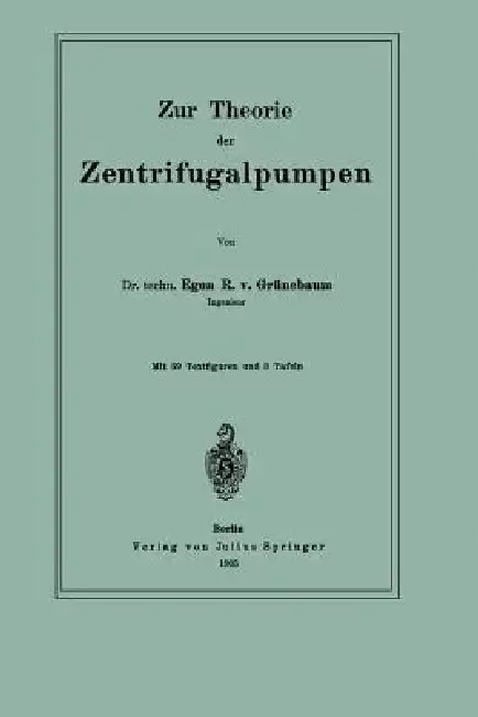 Cover of Zur Theorie Der Zentrifugalpumpen