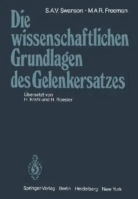 Cover of Die Wissenschaftlichen Grundlagen Des Gelenkersatzes