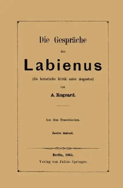 Cover of Die Gespräche des Labienus