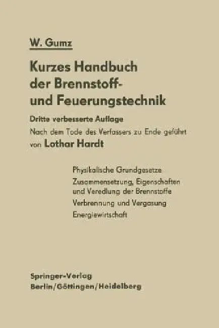 Cover of Kurzes Handbuch Der Brennstoff- Und Feuerungstechnik