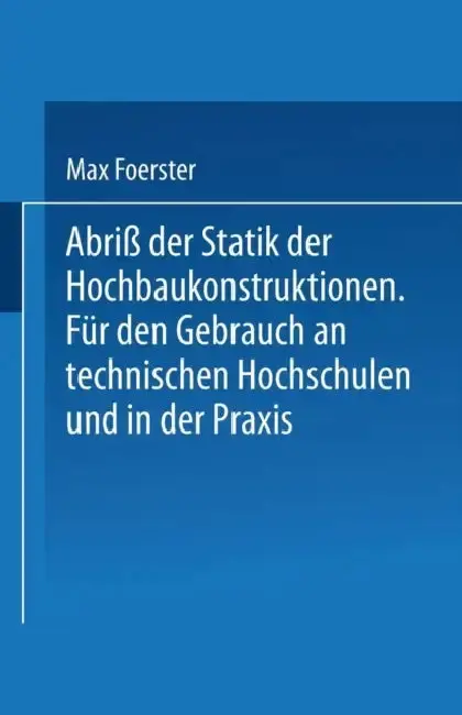 Cover of Abriß Der Statik Der Hochbaukonstruktionen