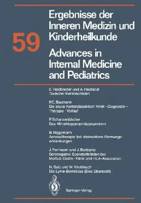 Cover of Advances in Internal Medicine and Pediatrics / Ergebnisse Der Inneren Medizin Und Kinderheilkunde