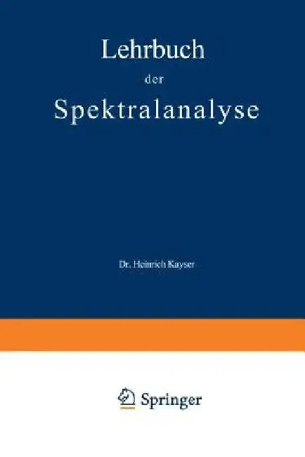 Cover of Lehrbuch Der Spektralanalyse