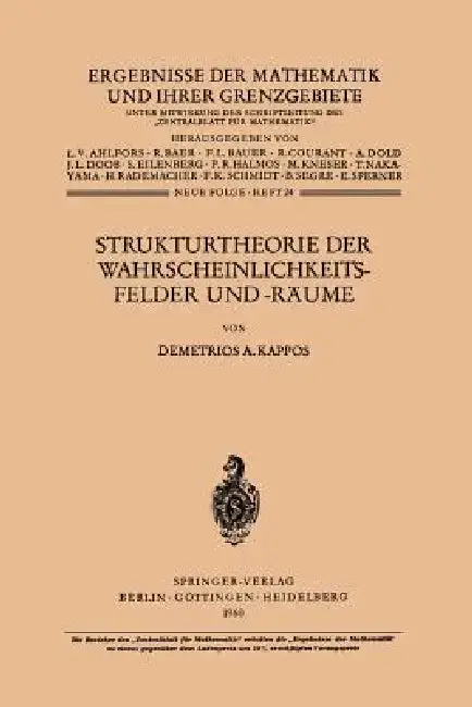 Cover of Strukturtheorie Der Wahrscheinlichkeitsfelder Und -Räume